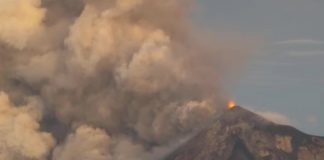 volcán de Fuego en Guatemala