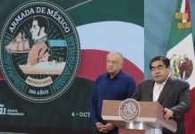 El Presidente López Obrador y el Gobernador Miguel Barbosa