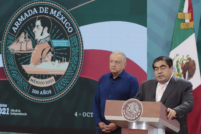 El Presidente López Obrador y el Gobernador Miguel Barbosa